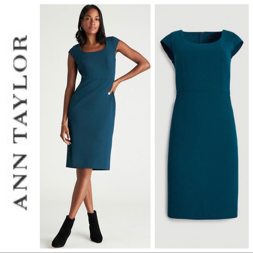 NWT Ann Taylor Scoop Neck Bi-Stretch Dress